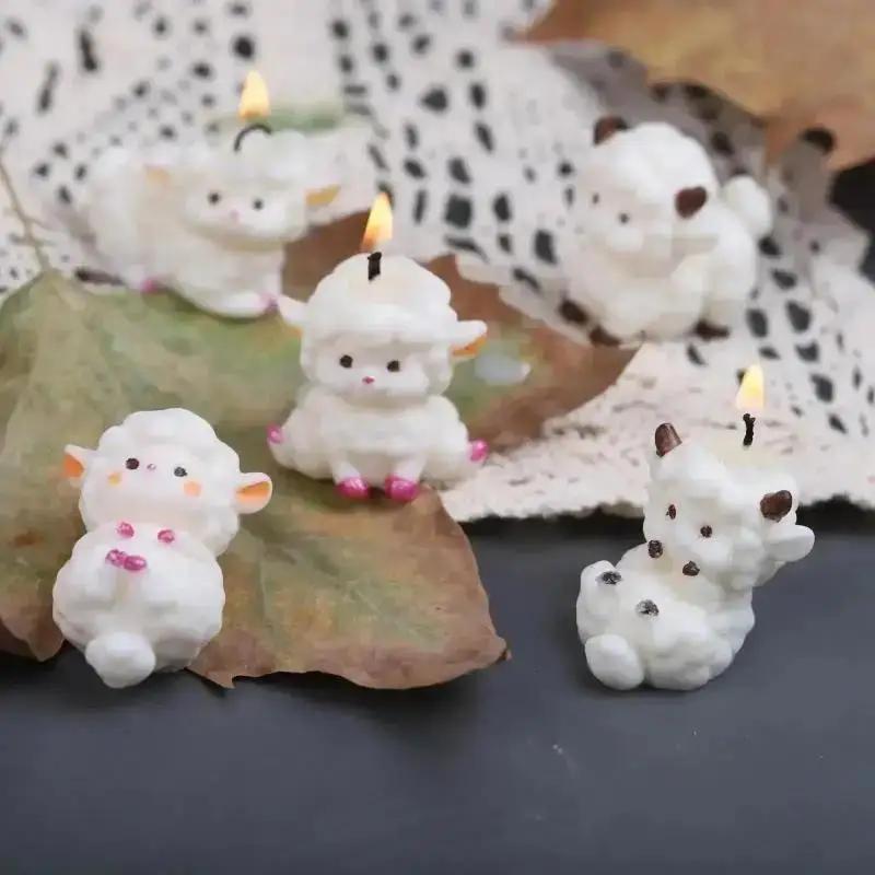 Cute Creative Handmade Silicone Molds Stereo Sheep Gypsum Arrangement Mold Creative Baking DIY Fragrance Candle Accessories