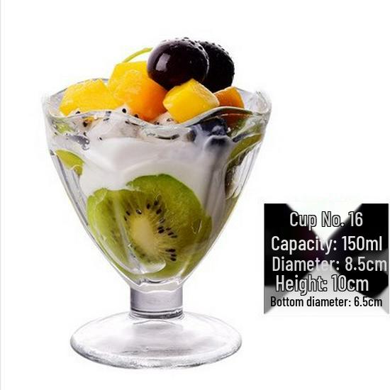 Elegant High-Foot Glass Cup for Desserts, Ice Cream, Cold Drinks, Milkshakes, Juice, and Popsicles