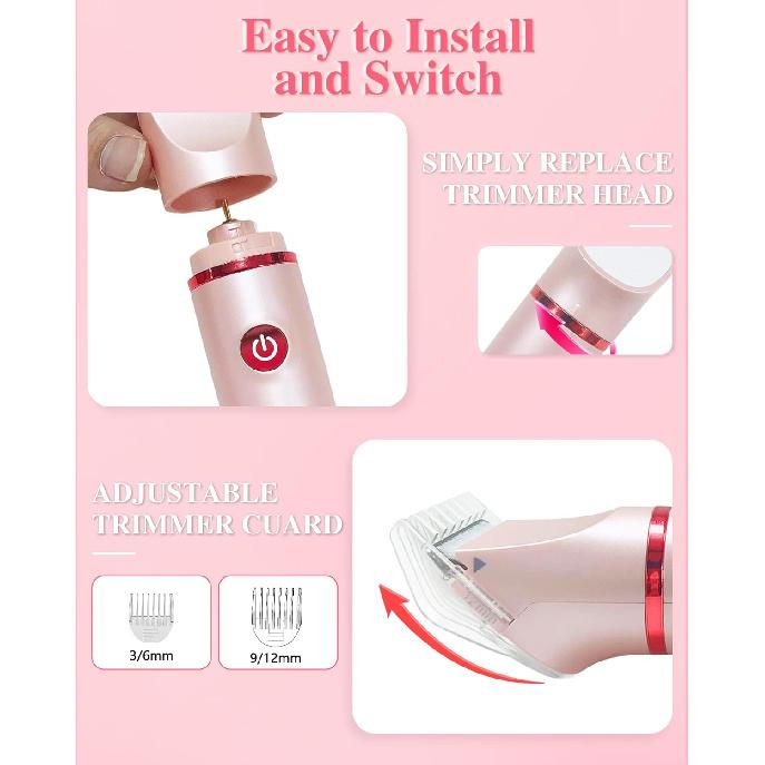 Bikini Trimmer for Women, Electric Razor for Pubic Hair 3-in-1, Bikini Shaver for Legs Body Hair, Womens Electric Razor IPX6 Waterproof, Gifts for