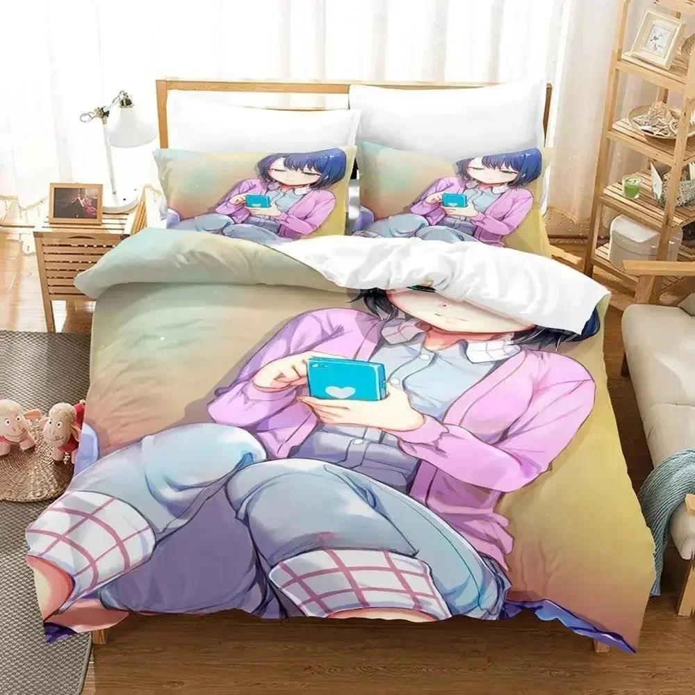 Adachi and Shimamura Bedding Set Cartoon Anime Three-piece Set Adult Kid Bedroom Duvet Cover Sets Comforter Bedding Sets Luxury