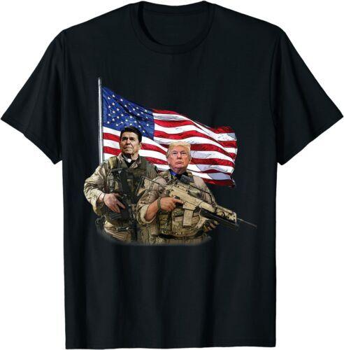 

Presidential Soldiers Ronald Reagan amp; Donald Trump USA Flag TShirt Size S5XL Unisex T-Shirt S