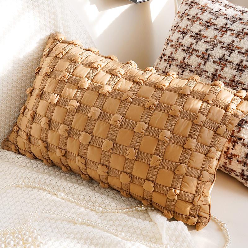 Brown Vintage Sofa Throw Pillow Cover Vintage Bedroom Headboard Cushion Simple and Modern Decorative Throw Pillow Customizable