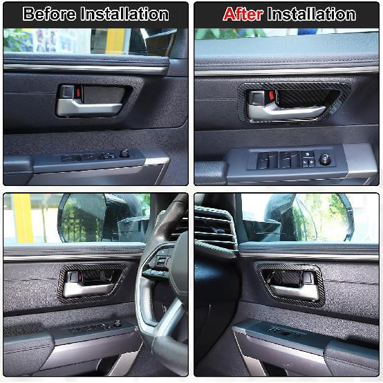 Aunginsy 4PCS Inner Door Handle Bowl Trim Cover Compatible with Toyota Tundra/Sequoia 2022-2026, Interior Front Rear Door Grab Pull Handle Cup Bowl