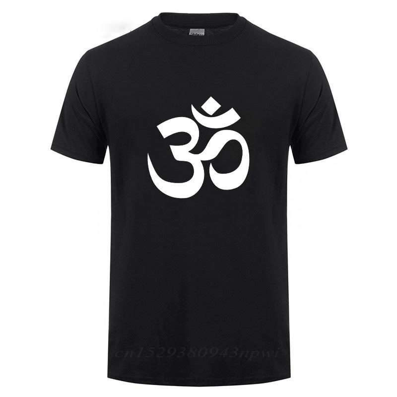 OM AUM SYMBOL  Relaxation TShirt For Male Men Funny Cotton Short Sleeve Streetwear JN BUDDHISM OM MANI PADME HUM T Shirt