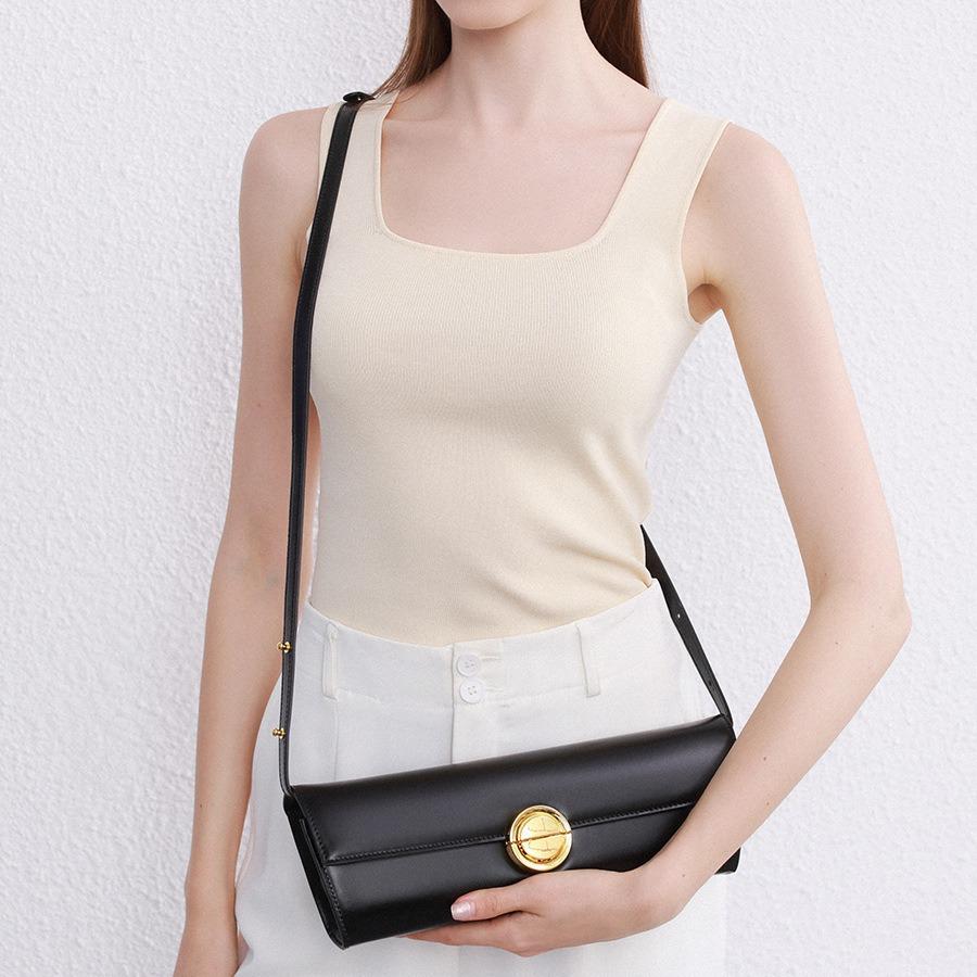 Niche Simple and Fashionable Handbag, High-end Light Luxury Shoulder Underarm Bag, Genuine Leather Women's Bag