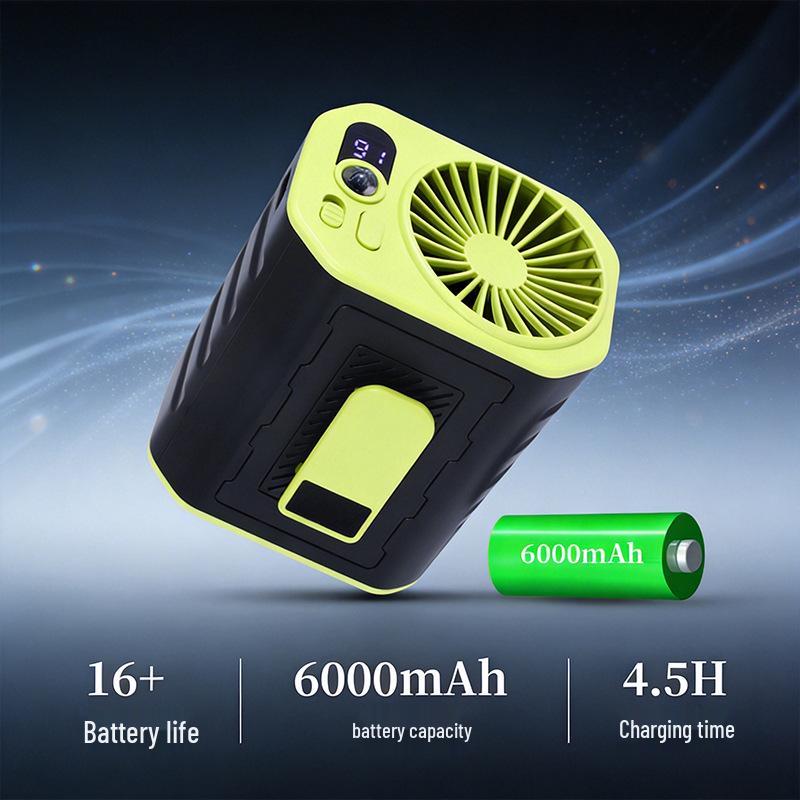 Compact Waist-Hanging High-Speed Portable Fan for Outdoor Cooling and Heat Relief