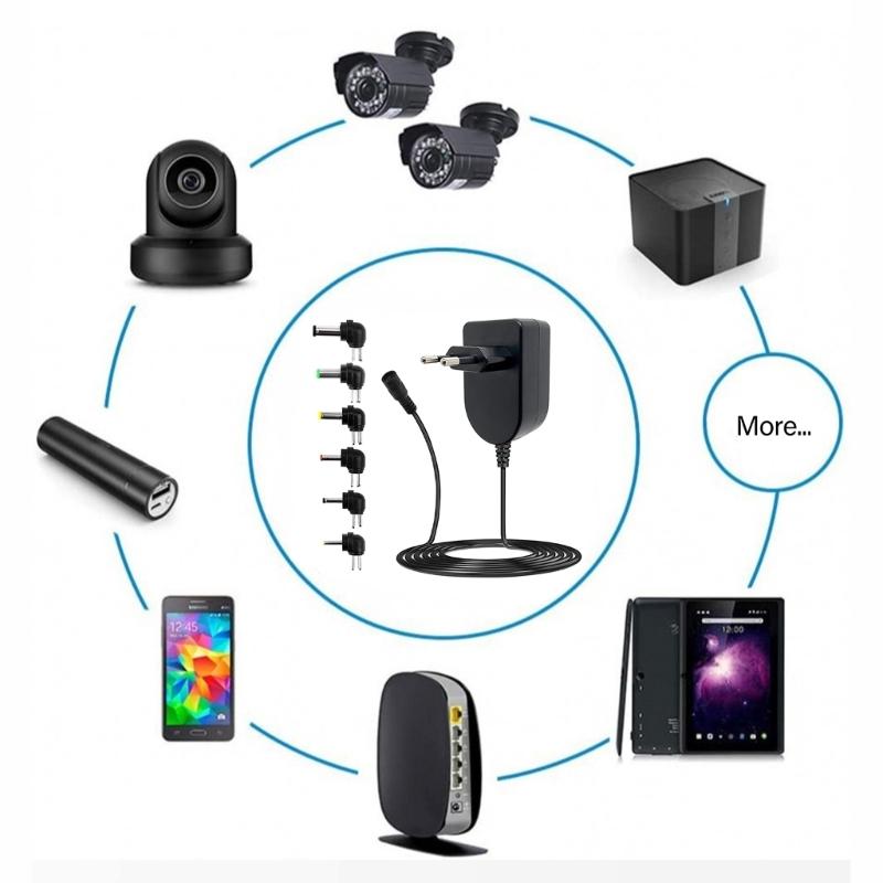 Adjustable 12V DC100-240V to DC5521 Power Supply Adapter 100-240V Input with Safety Protections