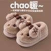 Puff puppy fluffy shoes cute autumn and winter indoor non-slip warm bag and plush soft-soled home cotton slippers women