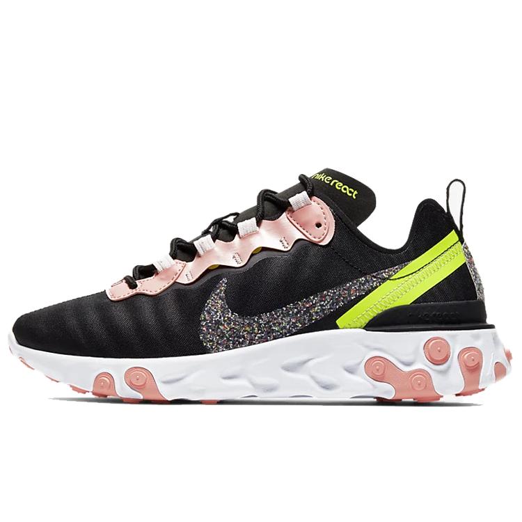 

Новые женские кроссовки Nike React Element 55 Premium Черный Коралловый Звездная пыль CD6964-002 36.5