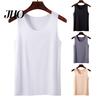Women Seamless Ice Silk Vest Bottoming Sleeveless Pure Color Plus Size Stretchy Round Neck Dry Cooling Camisole Summer Dating Office Vacation