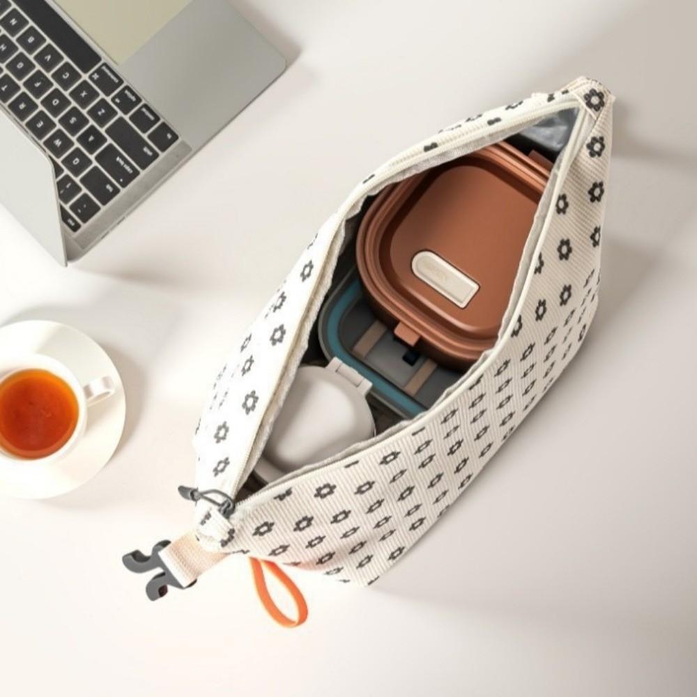 Waterproof Floral Corduroy Lunch Bag Floral Printed Picnic Bag Outdoor Camping