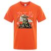 The Last Frog Samurai Anime Print T Shirts Casual Breathable Tshirts Fashion O-Neck Shirts Oversized Cotton Short Sleeve Top