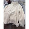 Women's Double-Sided Plush Zip-Up Fleece Hoodie - Warm, Loose Fit, Stand-Collar, Ideal for Petite Sizes, Perfect for Autumn and Winter.