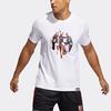 adidas Hdn Abstract T Basketball Sports Printing Loose Short Sleeve White Men's GH6717