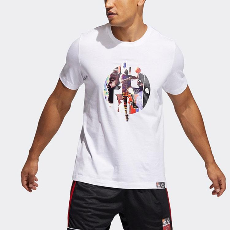 adidas Hdn Abstract T Basketball Sports Printing Loose Short Sleeve White Men's GH6717