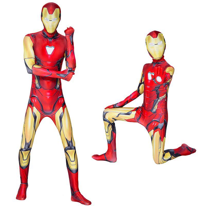 Authentic Avengers Endgame Iron Man Mark 85 Cosplay Costume Zentai Suit For Adults And Kids