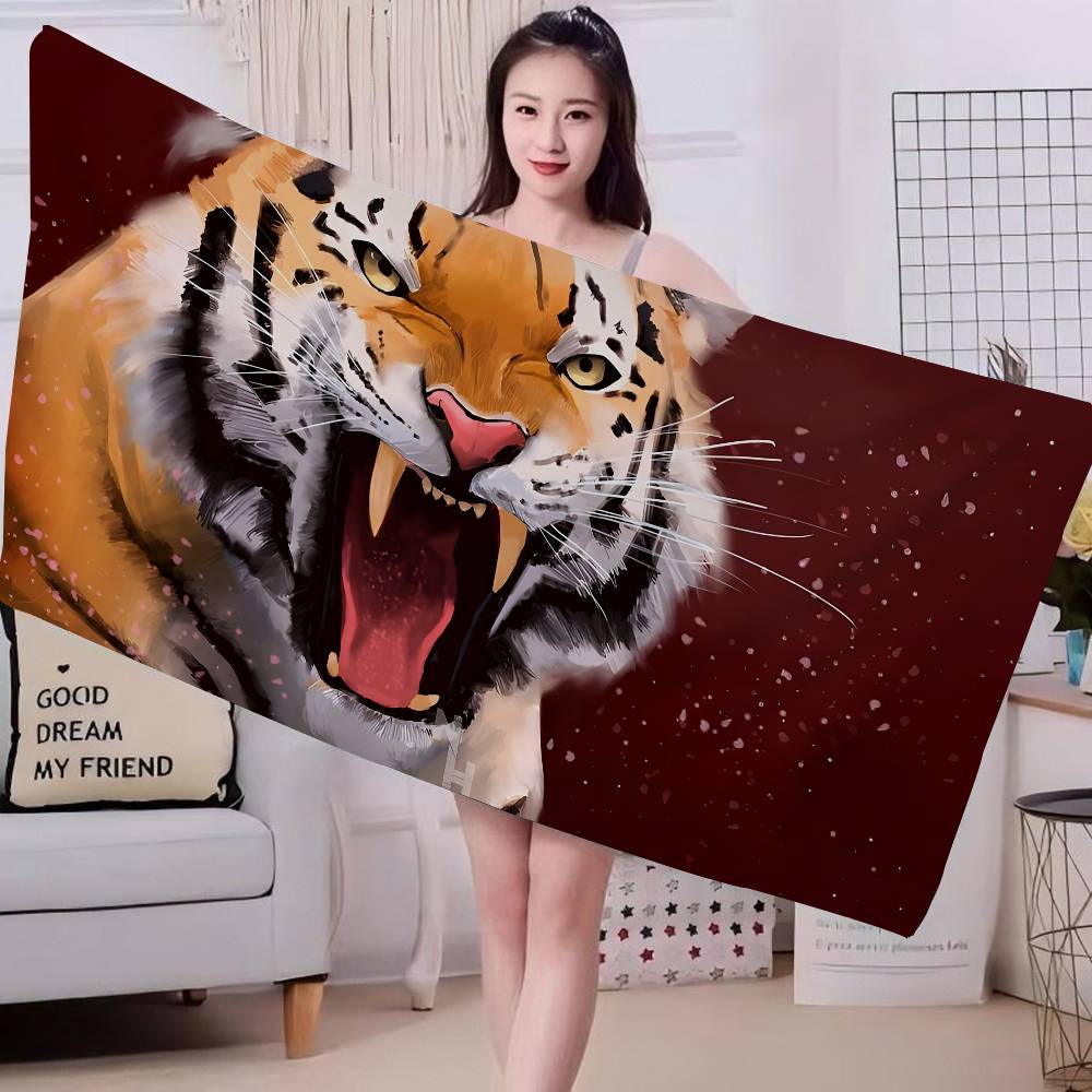 Tiger Pattern Big Microfiber Beach Towels Quick Dry Towel Sand Beach Towels Pool Towel For Travel Swim Pool Yoga