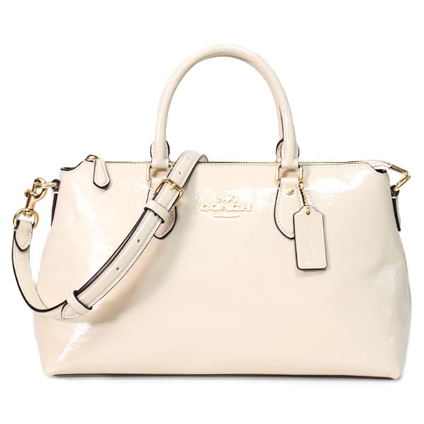 

Bag Patent Leather Georgia Satchel Logo 2WAY Boston Shoulder Handbag Pearl CV942 [Coach] [Item]