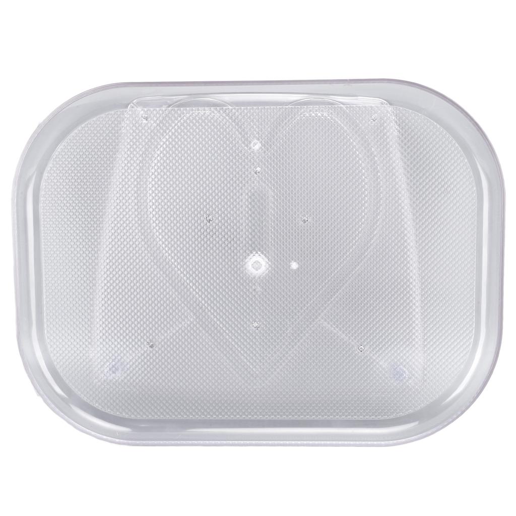 Refrigerator Turntable Organizer Transparent Rectangular Countertop Condiment Storage Rack for Household Kitchen Big