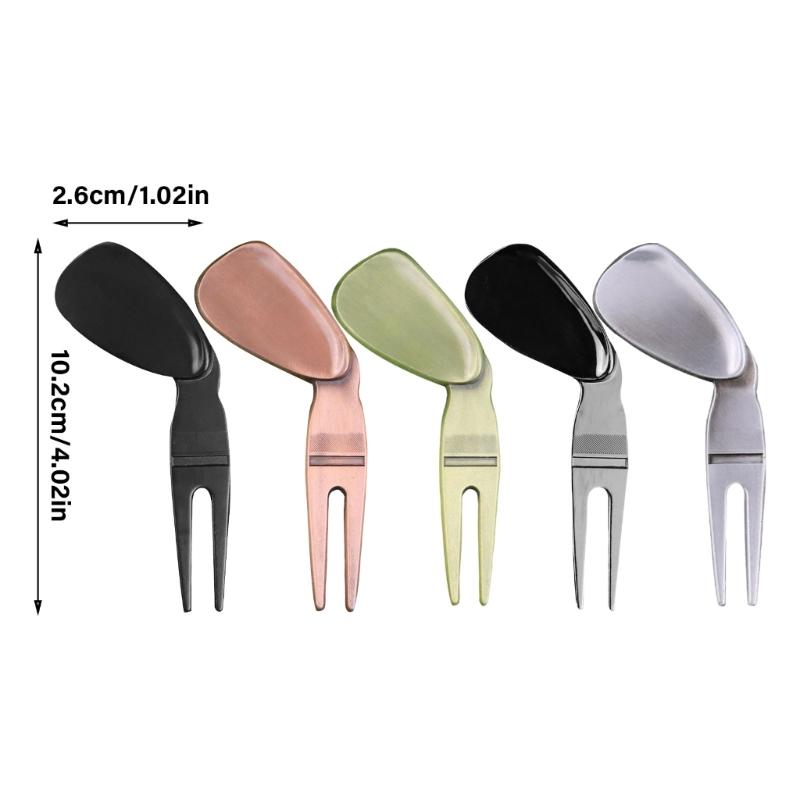 Golfs Balls Marker Alloy Curved Spit for Men Women Golfer Golfs Accessory Golf Divot Repair Tool Golf Green Divot Tool