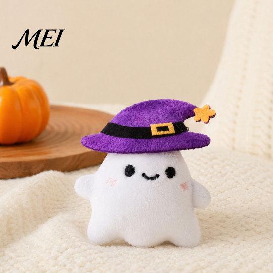 Plush Halloween Pet Toy Theme Cat Toy, Soft Ghost Bat Pumpkin Cute Bite-resistant Stuffed Chew for Indoor Cats Boredom Relief Holiday Photography