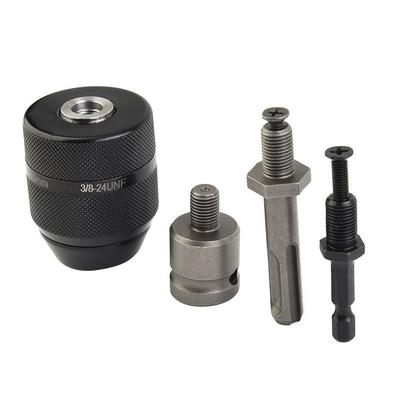 0.8mm-10mm Drill Chuck 3/8-24UNF 4pcs Adapter Chuck Keyless