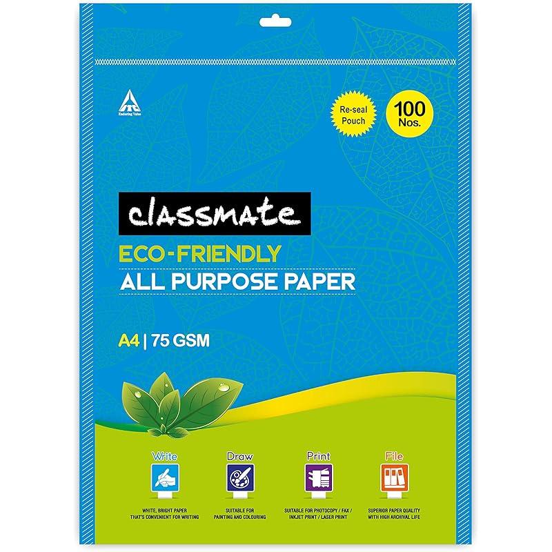 

Classmate A4 Size All Purpose Paper - White, Unruled, Pack Of 100 A4 белый