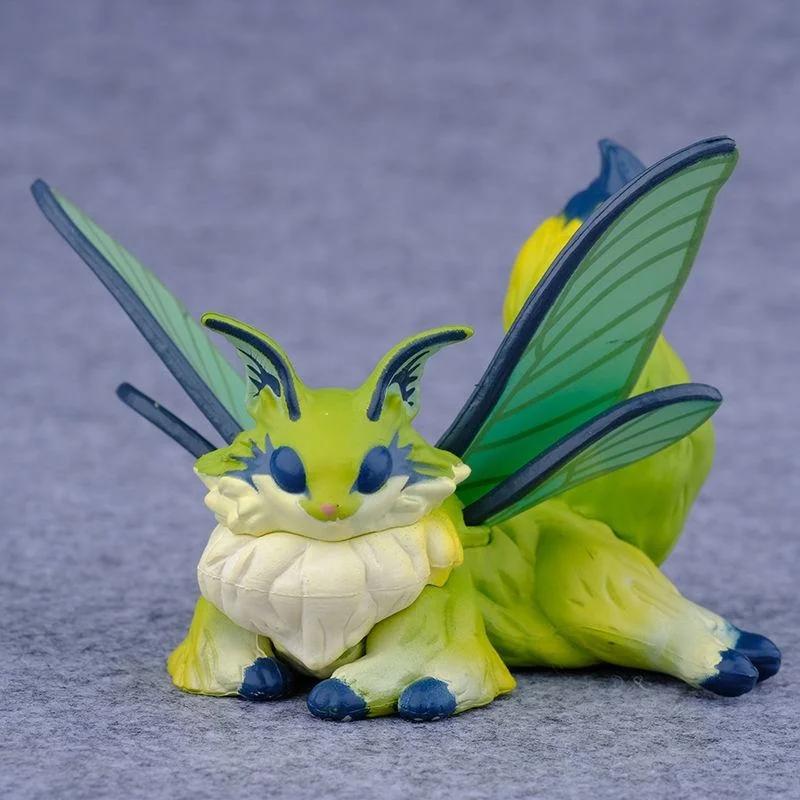 Kawaii Figure Butterfly Cat Silkworm Moth Cat Statuette Assembling Toys Ornament Cartoon Pvc Action Desktop Decoration