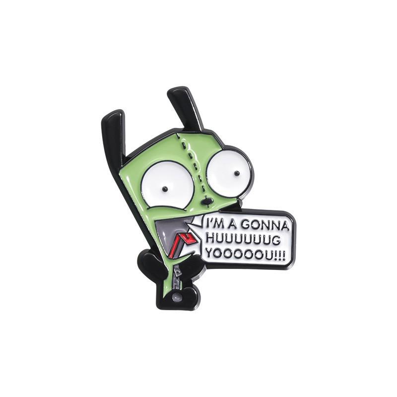 Набор металлических брошей с зелеными мультяшными персонажами из аниме - Универсальные значки для одежды