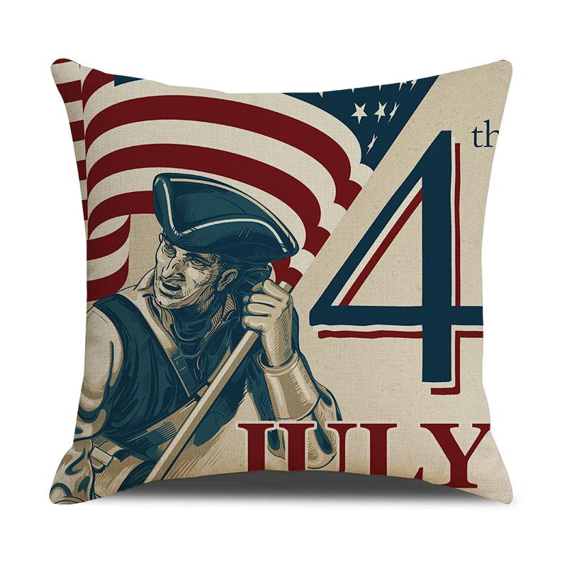 Linen Date Letter Flag Pillow Cover Car Pillow Office Nap Pillow