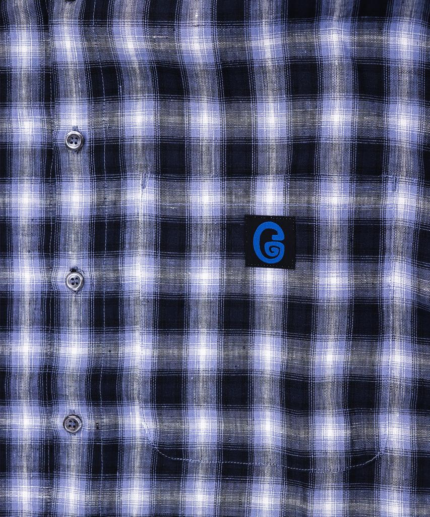 1011 GALLERY G Logo Check Shirts - Blue