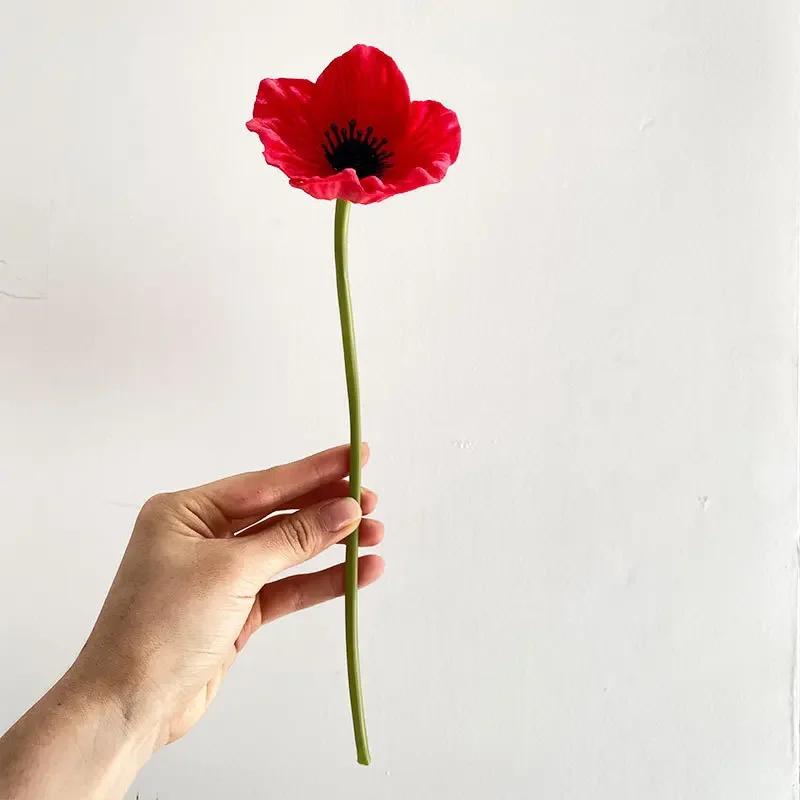 5/1PC 29CM PU Mini Poppy Flower Artificial Flower Ins Home Decoration Poppy Beauty Photography Props Ornaments Simulation Plants