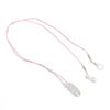 Hearing Aid Holder Transparent Clip Pink Rope Nylon Easy Fixing Hearing Aid Lanyard for Gardening