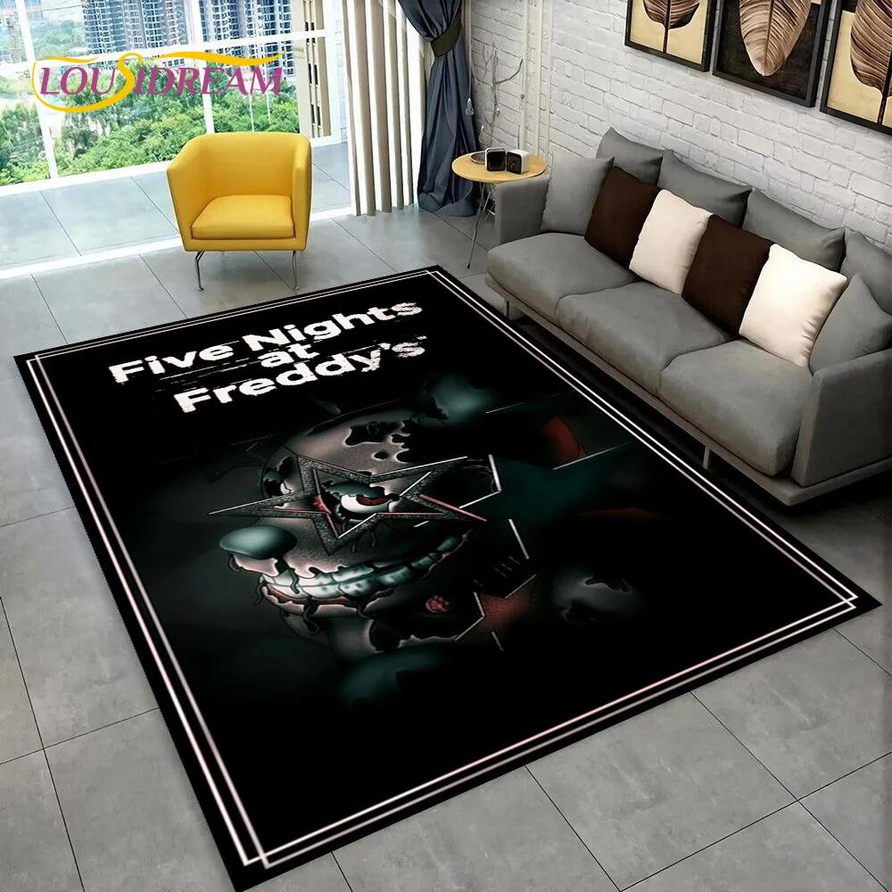 Horror Game FNAF Freddy Film Teppich Teppich für Zuhause Wohnzimmer Schlafzimmer Sofa Fußmatte Dekoration, Kinder Spielzimmer Teppich Rutschfeste Bodenmatte