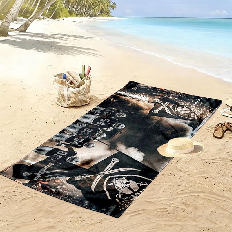 Raiders Players Print Beach Towel, Large Soft Quick Dry Towel for Beach Camping Swimming