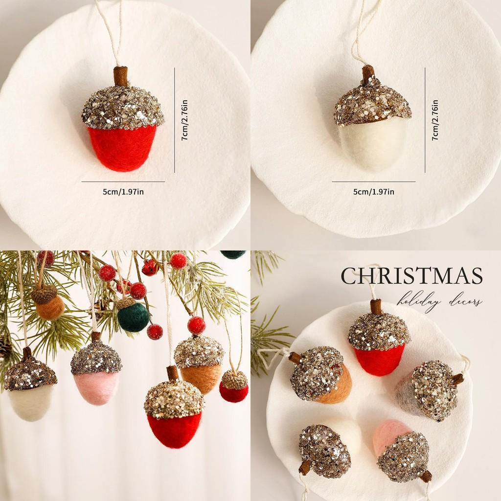 Weihnachts-Tannenzapfen-Filzbaumschmuck mit Glitzerakzenten für die Feiertagsdekoration