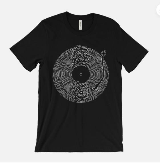 Joy Division Turntable T Shirt - 80 s synth rock new wave Unknown Pleasures XXXXL