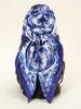 New Satin Silk Square Scarf Hijab Blue And White Porcelain Printed Bandana Kerchief Women Muslim Hijab Headscarf  Headband