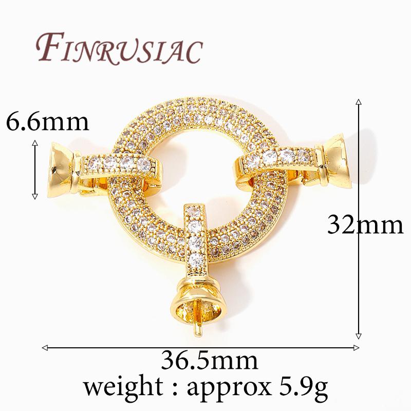 

Connectors For Jewelry DIY 18K Real Gold Plated Necklace Clasps with Pearl Pendant Mounting Findings,Fasteners For Bracelets 1 piece