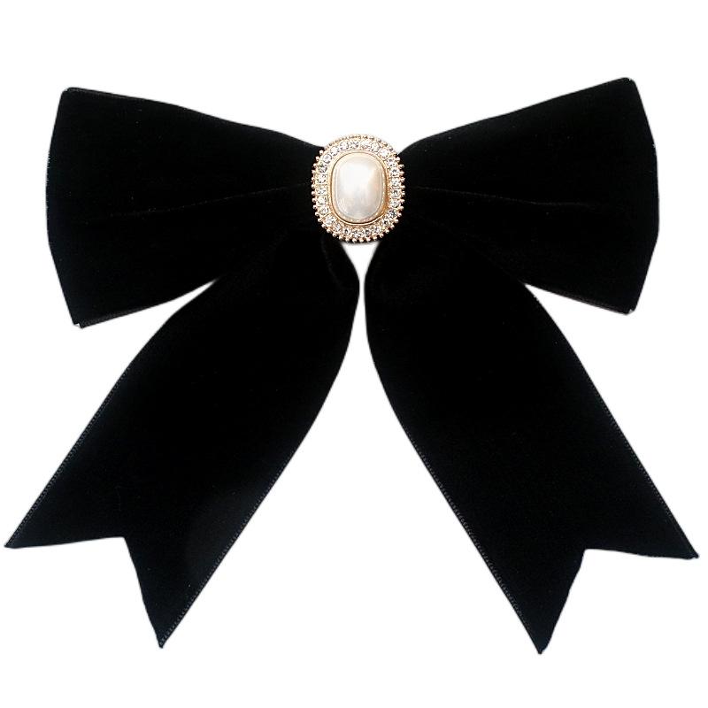 Black Bowtie Ribbon Bow Brooch Collar Necktie Uniform Shirt Collar Flower Brooches For Women Cloth Art Dresses Accessory
