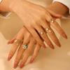 Luxury Design Baroque Pearl Eye Snake Pendant Rings for Women Retro Charm Gold Color Zircon Starfish Shell Finger Jewelry Gift