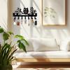 Metal Owl Wall Hook Rack with Seven Hooks for Keys Towels and Small Items Hanging Over Door Storage Organizer