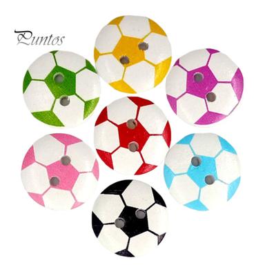 50 Pezzi Forma Rotonda 2 Fori Bottoni in Legno Calcio per Cucito Scrapbooking