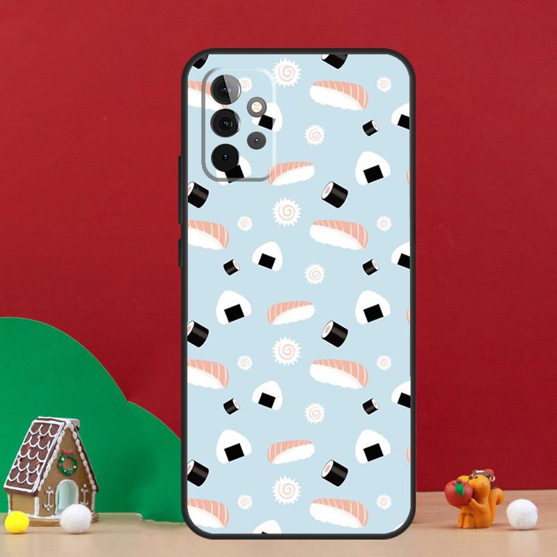 Kawaii Sushi Pattern Case For Samsung Galaxy A17 A06 A16 A56 A36 A54 A34 A14 A52 A32 A13 A23 A33 A53 A15 A35 A55