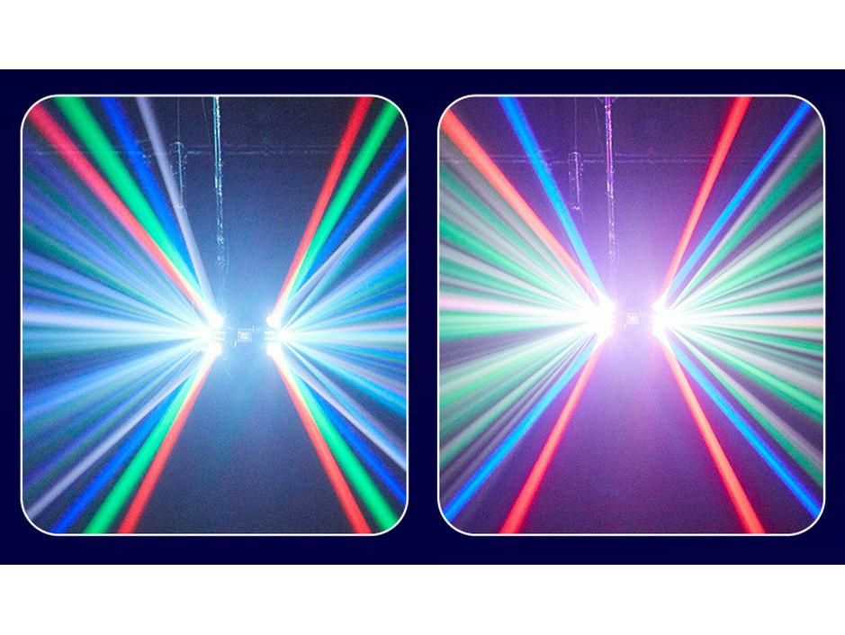 Double Ball LED Phantom Color Moving Head Light Bar with Voice Control & Seven-Color Rotating Strobe for Stage and KTV Atmosphere