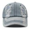 2024 Ny Enfärgad Trasig Basebollkeps Tvättad Denim Snapback-hatt Hip Hop Andningsbar Streetwear Sliten Keps för Kvinnor Män