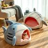 Soft Winter Shark Shape Washable Comfortable Cartoon Cat Cushion Cat Cave Cat Bed Dog Kennel