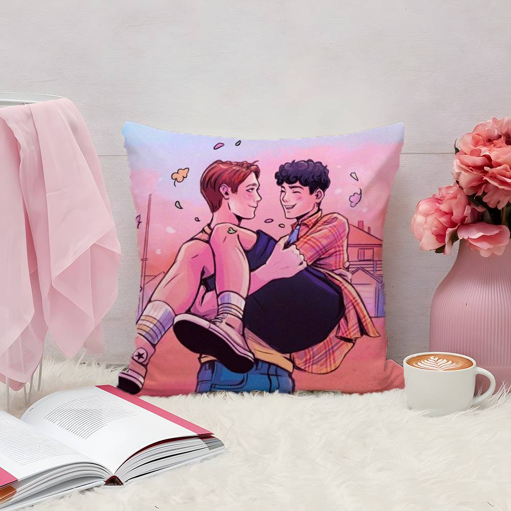 Cartoon H-HeartstopperS Pillow Case Plush Linen Soft Double Sided Printed Design Throw Cushion Decorative Home