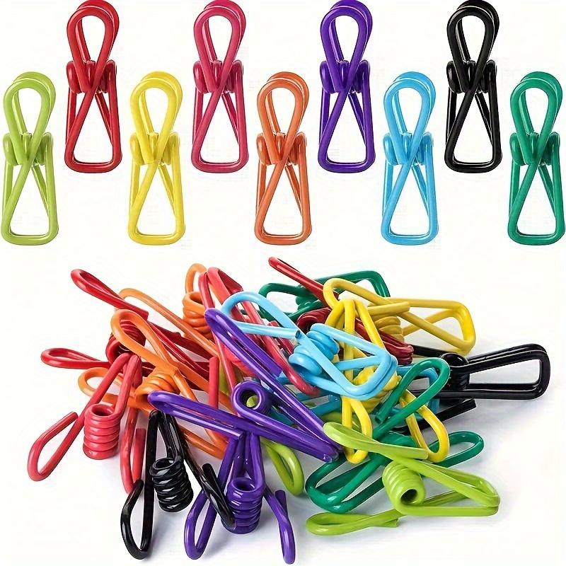 

10pcs Colored Metal Clips, Utility PVC-Coated Clips, Bag Clips, Food Packages Clips, Food Sealing Clips