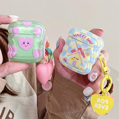 INS Heart Windmil Headphone Case For Airpods Pro 2 Case Cute Bear Colorful Beads Pendant Cartoon Animal Soft Silicone Case For Airpods 1 2 3
